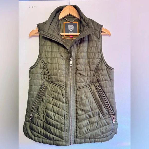 Vince Camuto Olive Green Puffer Vest Like New Size S - Picture 1 of 2